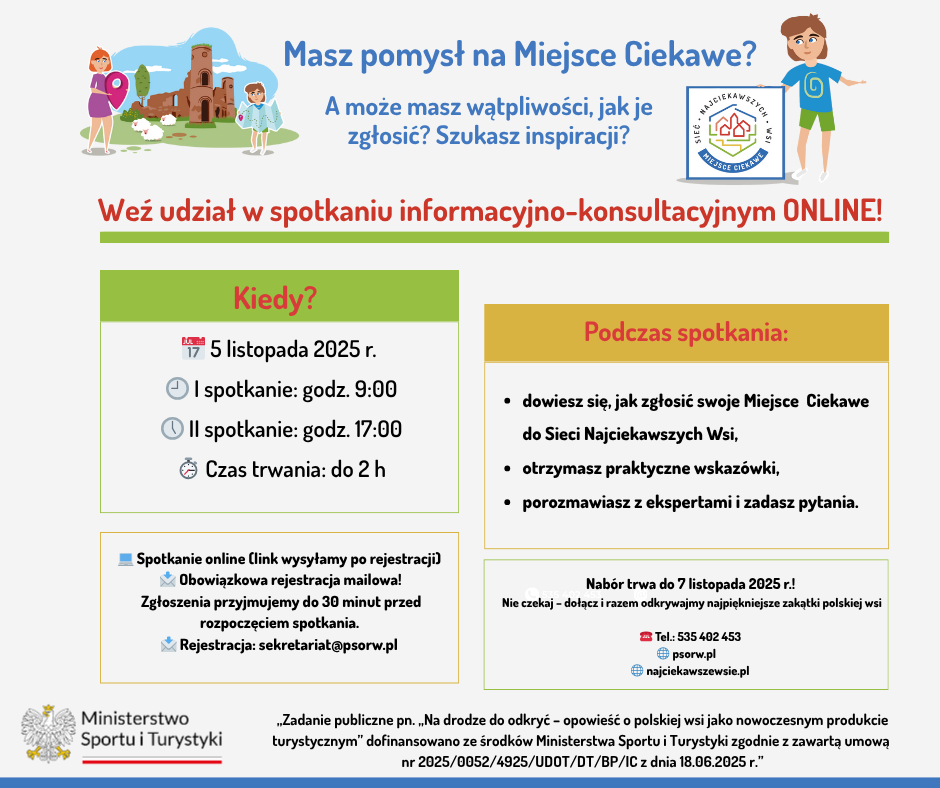 Zgłoś swoje Miejsce Ciekawe i zostań częścią Sieci Najciekawszych Wsi